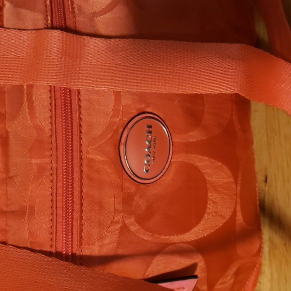 Coach Vibrant Orange Crossbody  10"x10" Washable Vinyl     (#76) - Picture 2 of 11